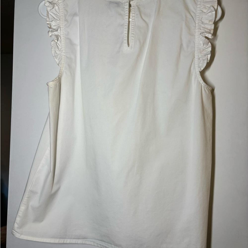 White Ruffle Sleeve Blouse - Picture 2 of 3